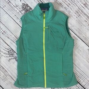 Patagonia Teal Vest with Neon Yellow Zipper